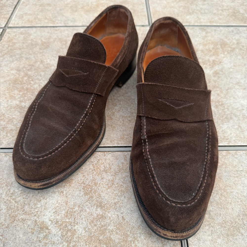 Sid Mashburn Brown Suede Slip-On Loafers